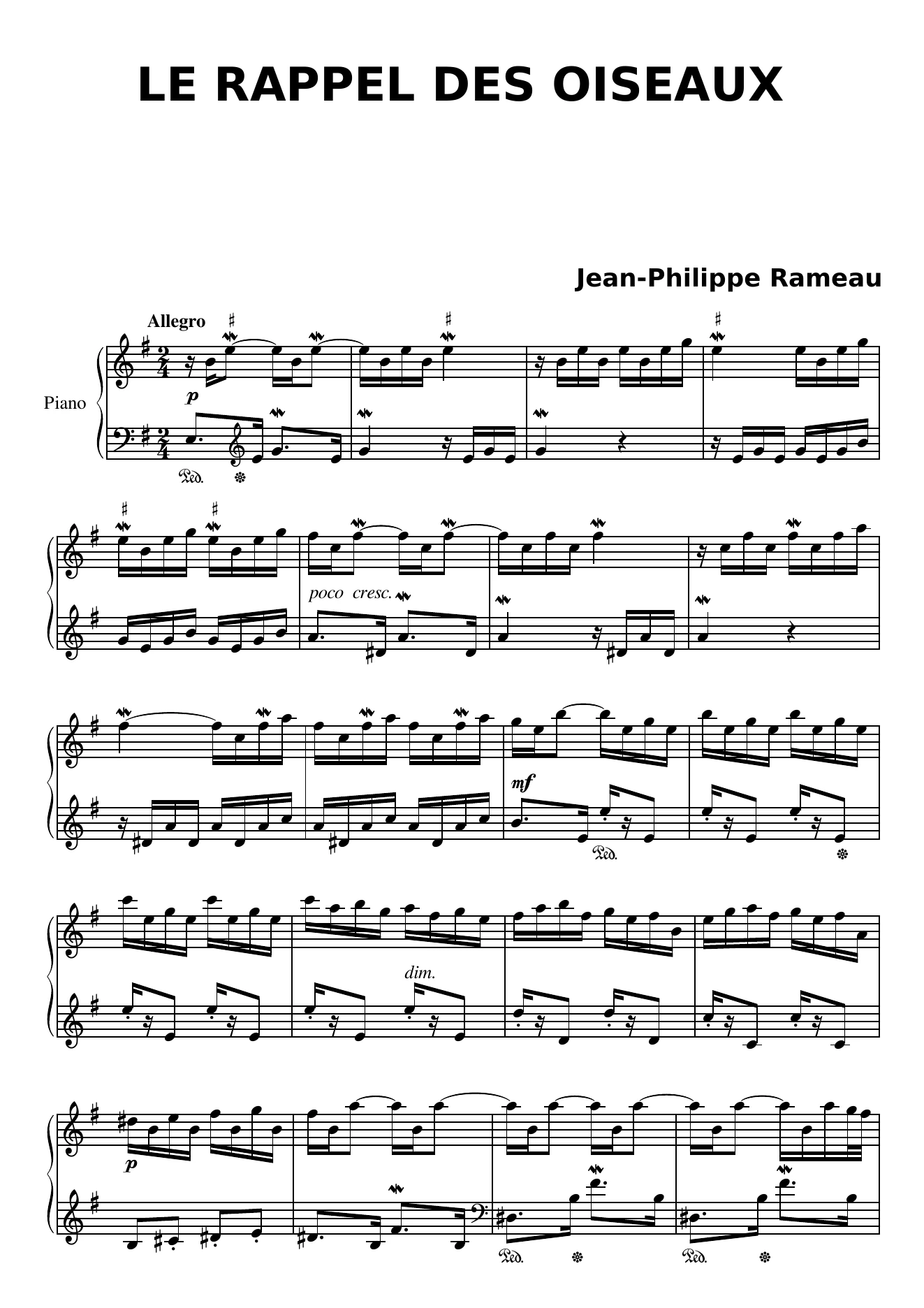 First page of Le Rappel des Oiseaux